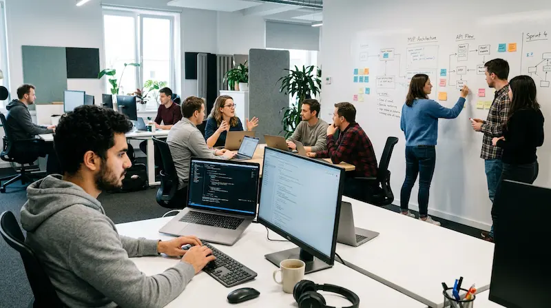 Developers collaborating on a project